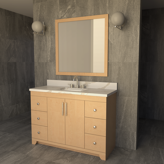 48″ Vanity Set with Framed Mirror | Visual render shows some options only.
