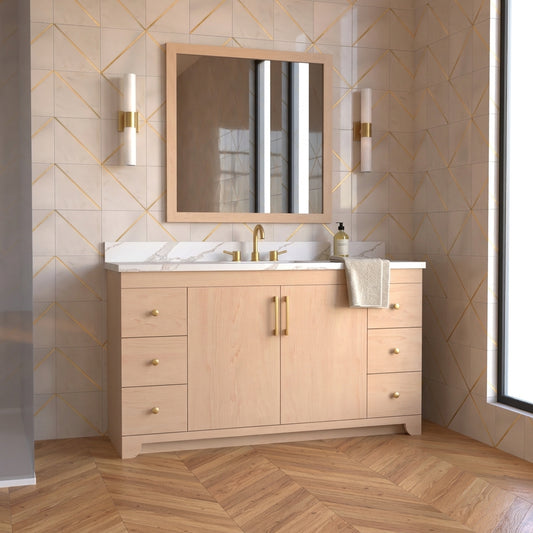 Aureline Chevron Bath + 60" Single Sink Floor Mounted Vanity